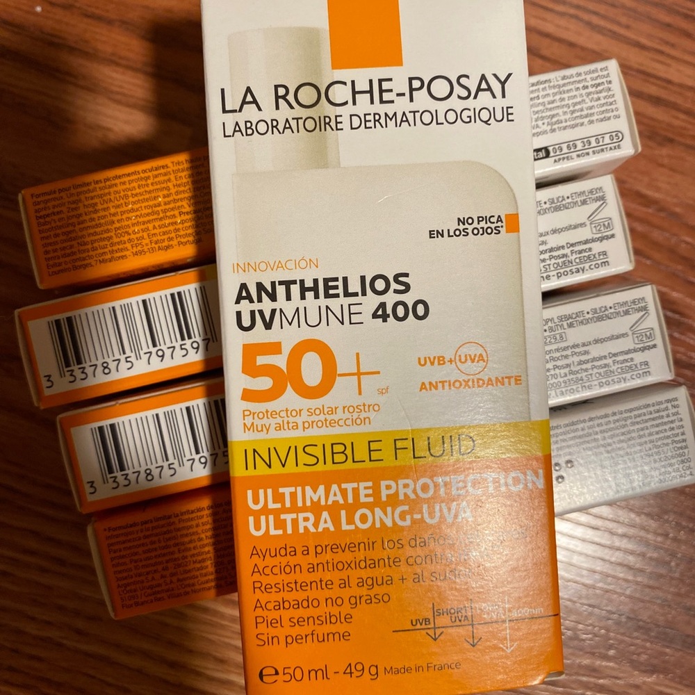 FIVE (5) La Roche Posay Anthelios UVMUNE 400 Invisible Fluid Sunscreen SPF50
